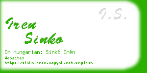 iren sinko business card