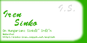 iren sinko business card